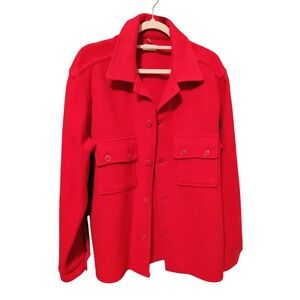 Vintage Minnesota Woolen Women's Red Wool Work Jacket Made in Duluth USA